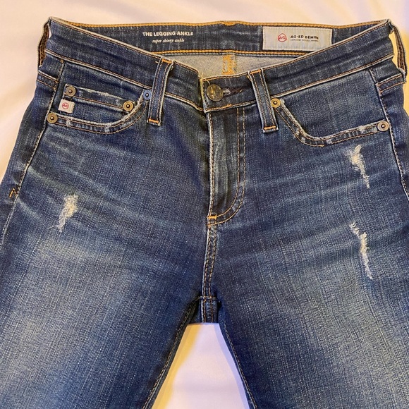 AG The Legging Ankle super skinny jeans size 24 Adriano Goldschmied distressed - Picture 6 of 16
